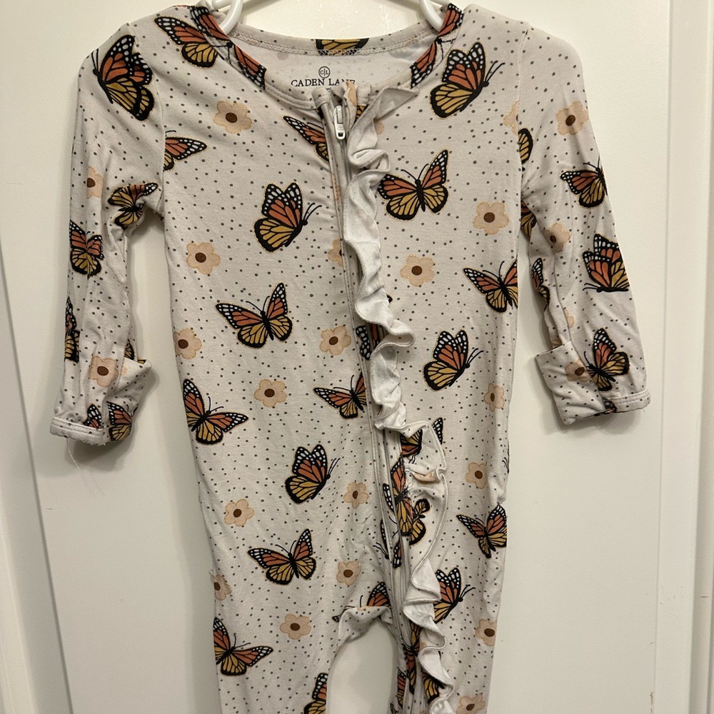 Caden Lane Butterfly and Floral Kids One Piece